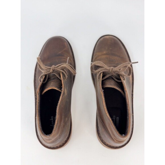 Clarks Womens Desert Boots Brown Leather Chukka Beeswax Ankle Bootie US 8.5 M - Picture 7 of 8